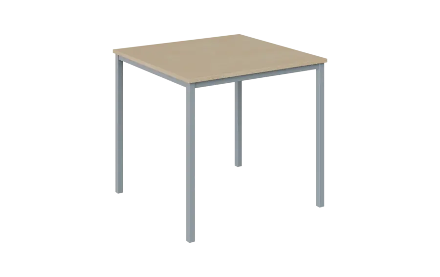 JPT 80 Jídelní stůl 800 x 800 mm, deska bříza irská / podnož stříbrná